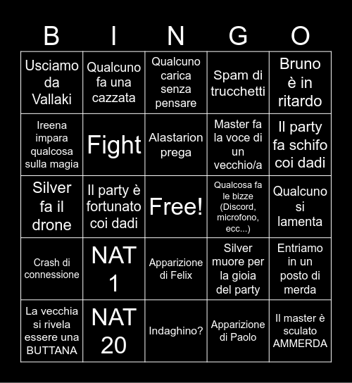 BORAVINGO Bingo Card