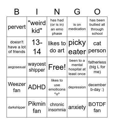 how similar are we? Bingo Card