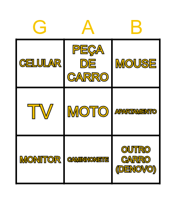 CARTELA DO GABS Bingo Card