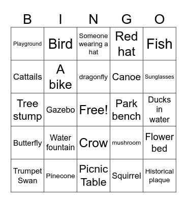 Trail Expedition Bingo Card