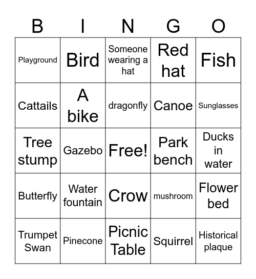 Trail Expedition Bingo Card