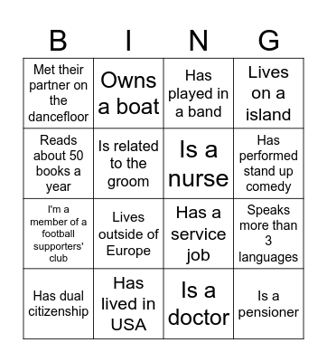 Wedding Bingo! Bingo Card