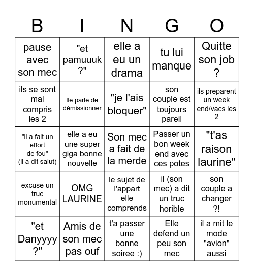 LA SOIRÉE DU 28 JE VEUX SAVOIR Bingo Card