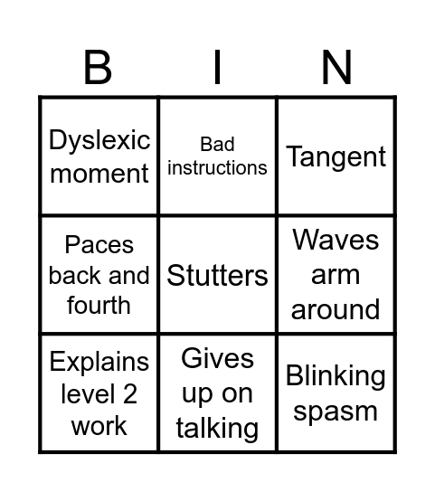Redgrave Bingo Card