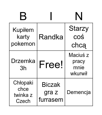 Miki bingo Card