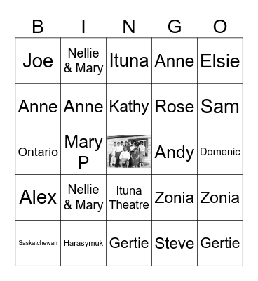 Family Bingo Card