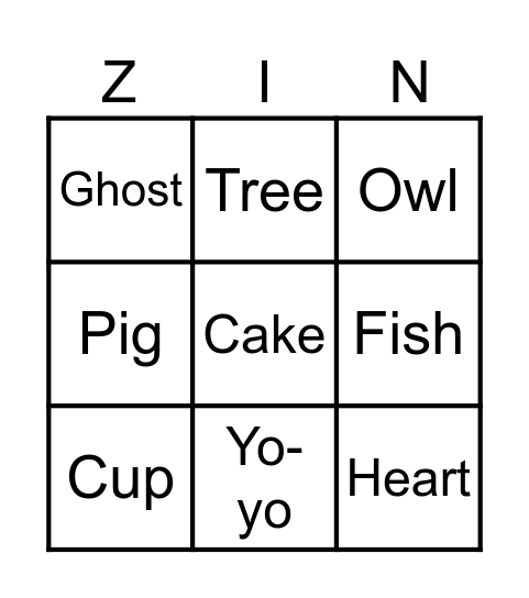 Apple Zingo Board Bingo Card