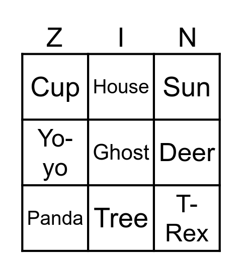 Pear Zingo Board Bingo Card