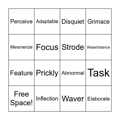 Unit 1 Vocab Bingo Card