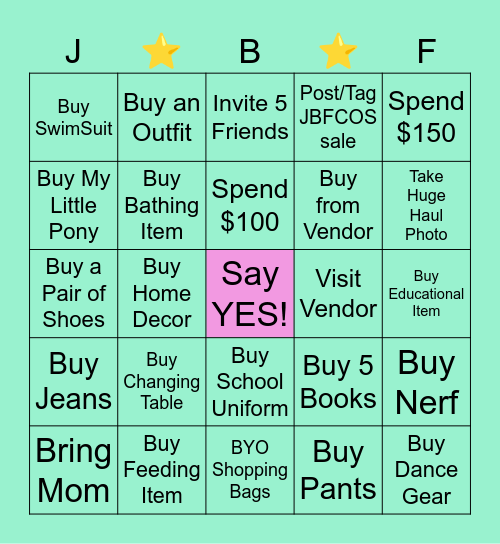 September 2026 JBFCOS Bingo Card