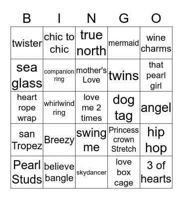 Darla's card -I got pearls Bingo Card