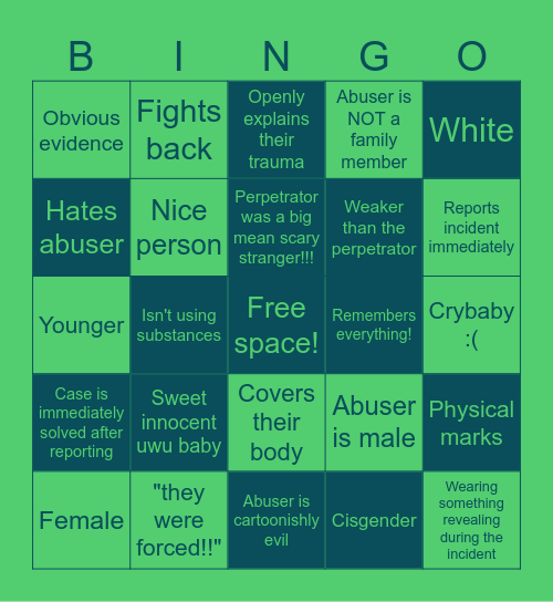 Perfect Victim Bingo!! Bingo Card