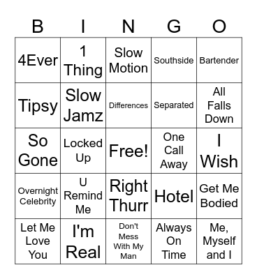 106 & Park Throwbacks Bingo Card