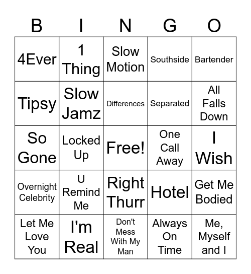 106 & Park Throwbacks Bingo Card