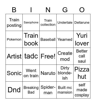 Fern Bingo Card