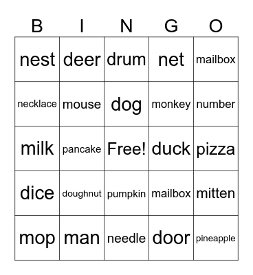 N-D-M-P Bingo Card