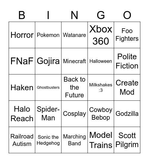 Fern Bingo Card