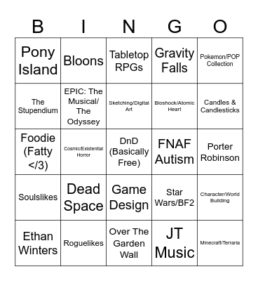 Jackson BINGO Card