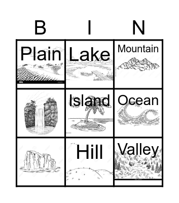 Landform BINGO Card