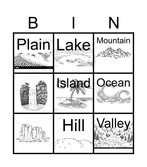 Landform BINGO Card
