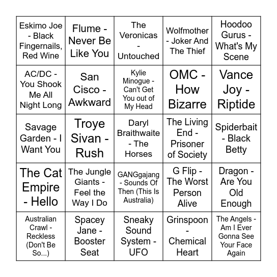 BINGO OZ ROUND 2 Bingo Card