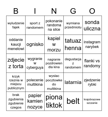 morska rzeznia Bingo Card