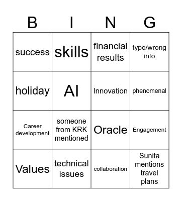 Town Hall 7/2026 Bingo Card