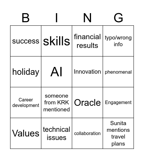 Town Hall 7/2026 Bingo Card