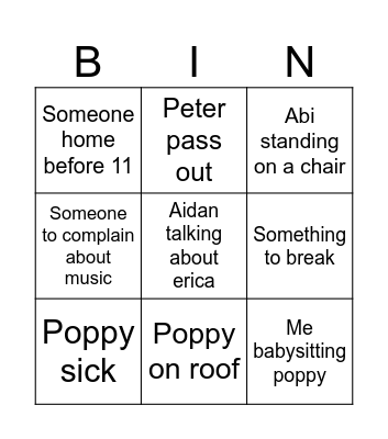Duff party 3 Bingo Card