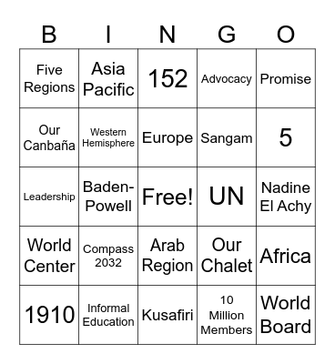 WAGGGS BINGO! Bingo Card
