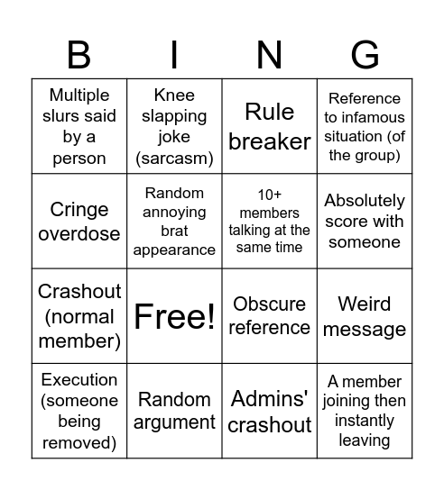 Community Bing(o) Bingo Card