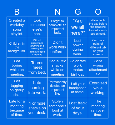 DMK Group Q2 Meeting Bingo Card