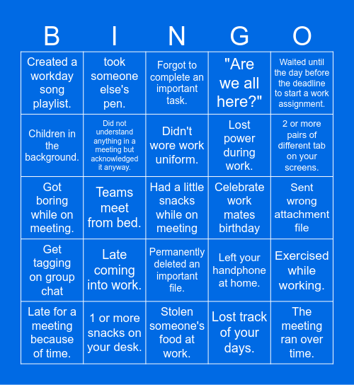 DMK Group Q2 Meeting Bingo Card