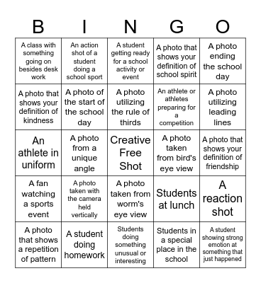Photo Bingo Card
