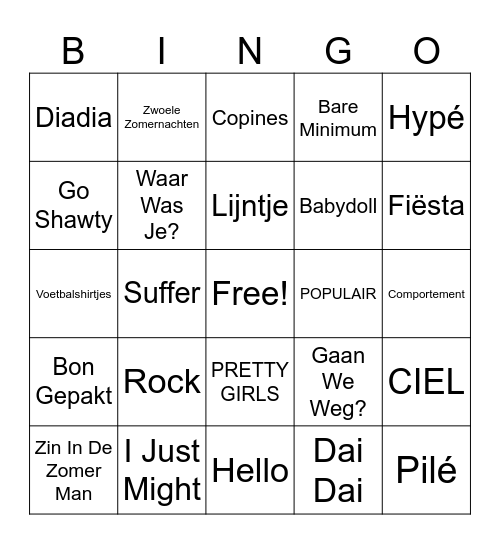 Zomerbingo 2026 Bingo Card
