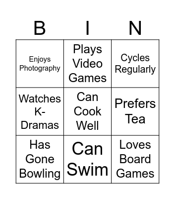 RSL Bingo Card