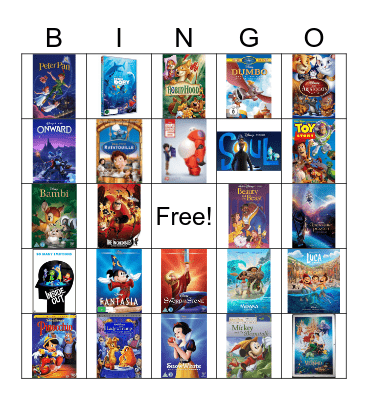 Disney Movies Bingo Card