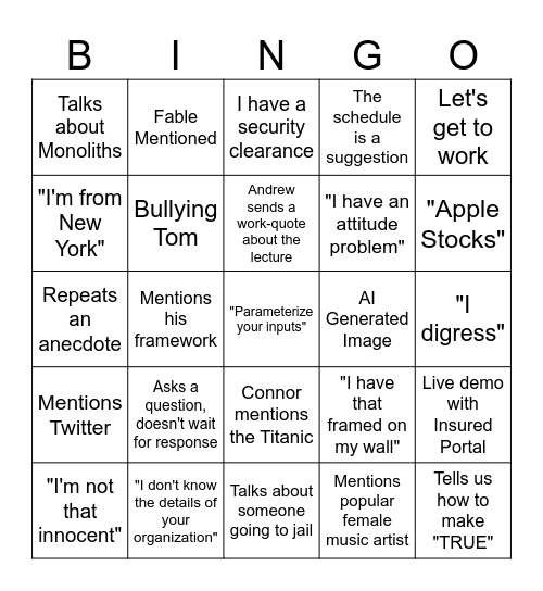 AppSec Bingo Card