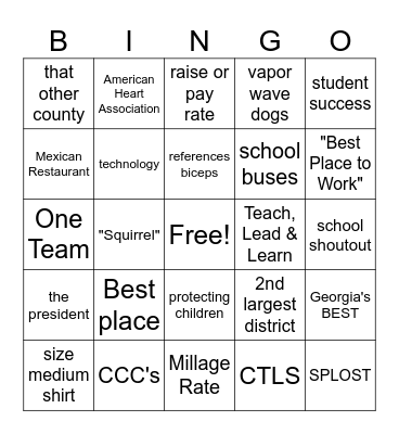 Ragsdale BINGO Card