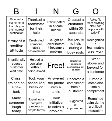 TPS Bingo Card