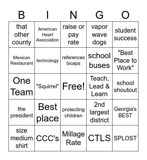Ragsdale BINGO Card