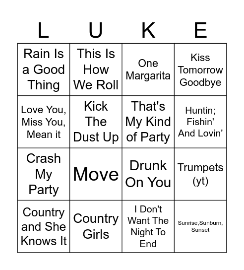 c* BRYAN Bingo Card