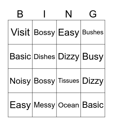 HE Bingo Card