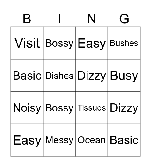 HE Bingo Card