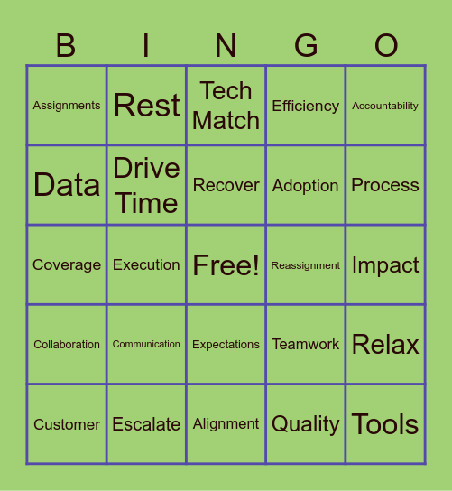 CoreFour Bingo Card