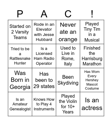 Find Someone Who... Bingo Card