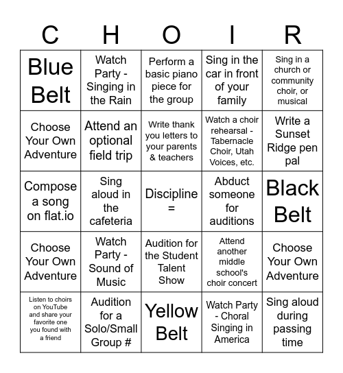 Side Quests Bingo Card