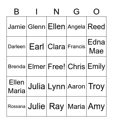 Timothy Family Reunion 2026 Bingo Card