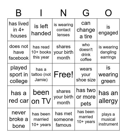 Brittany Bingo! Bingo Card