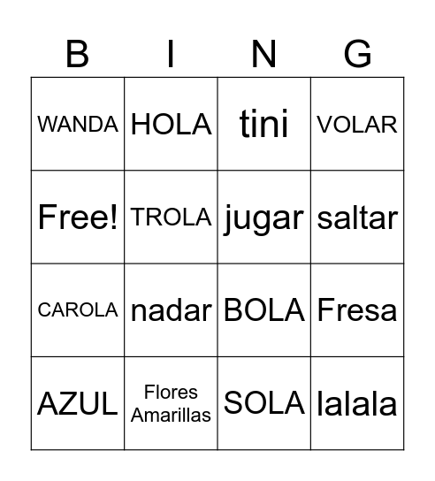 CAMIPALOOZA Bingo Card